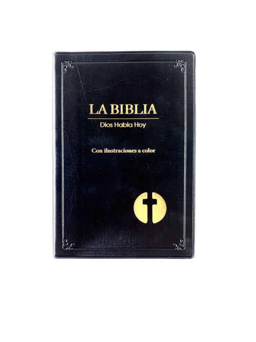 Biblia Dios habla hoy vinilo negro borde dorado sin cierre con ilustraciones a color by Dios habla hoy