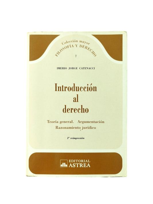 Introduccion Al Derecho: Teoria General, Argumentacion, Razonamiento Juridico