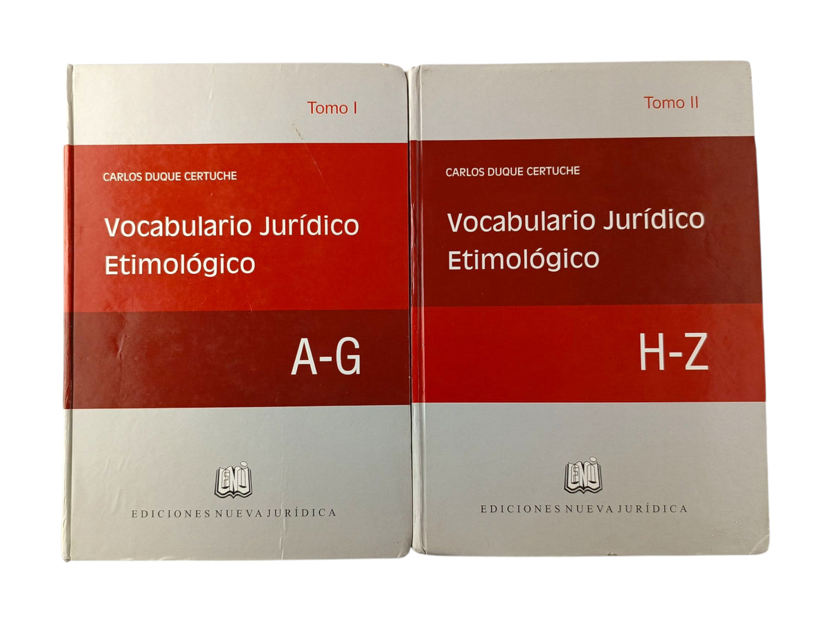 Vocabulario Jurídico Etimológico 2 tomos by Carlos Duque Certuche