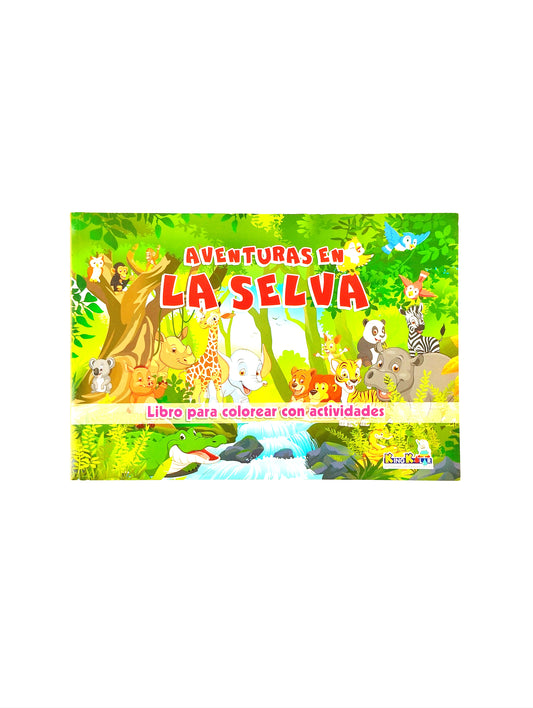 Aventuras en la selva libro para colorear con actividades