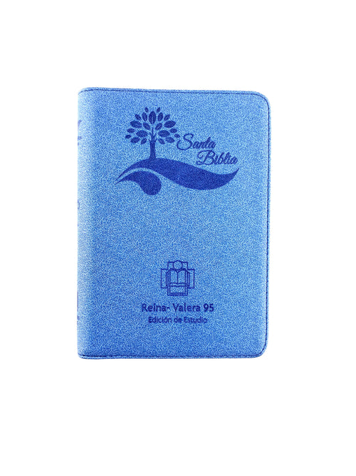 Biblia rvr 1995 de estudio azul canto plateado by Reina Valera 1995