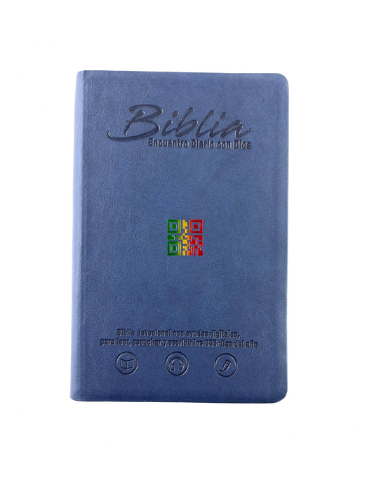 Biblia encuentro diario con Dios azul oscuro QR - RVC