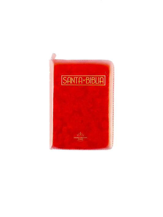 Biblia RVR 045 con Índice percalina rojo canto dorado