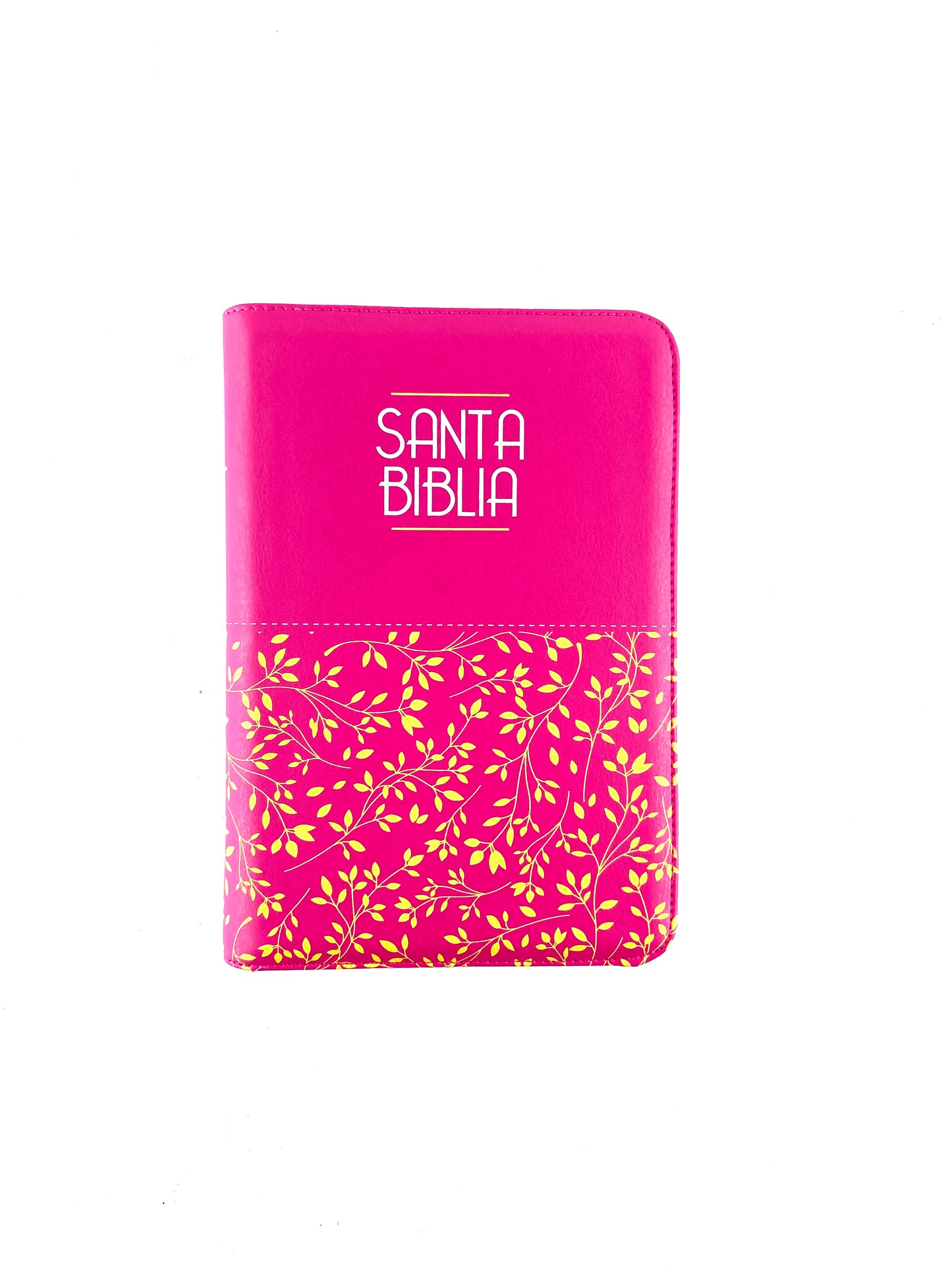 Biblia letra grande promoción fucsia flores