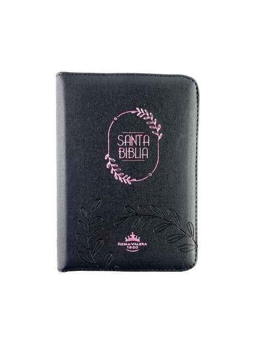 Biblia rvr 60 negro sello rosa con índice by Reina Valera 1960