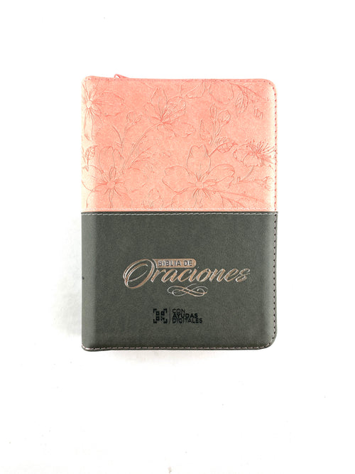Biblia de oraciones gris rosado by Reina Valera 1960