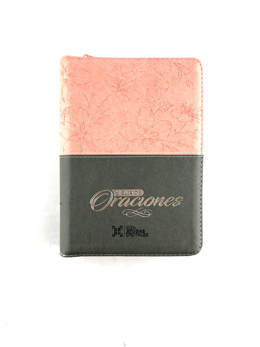 Biblia de oraciones gris rosado