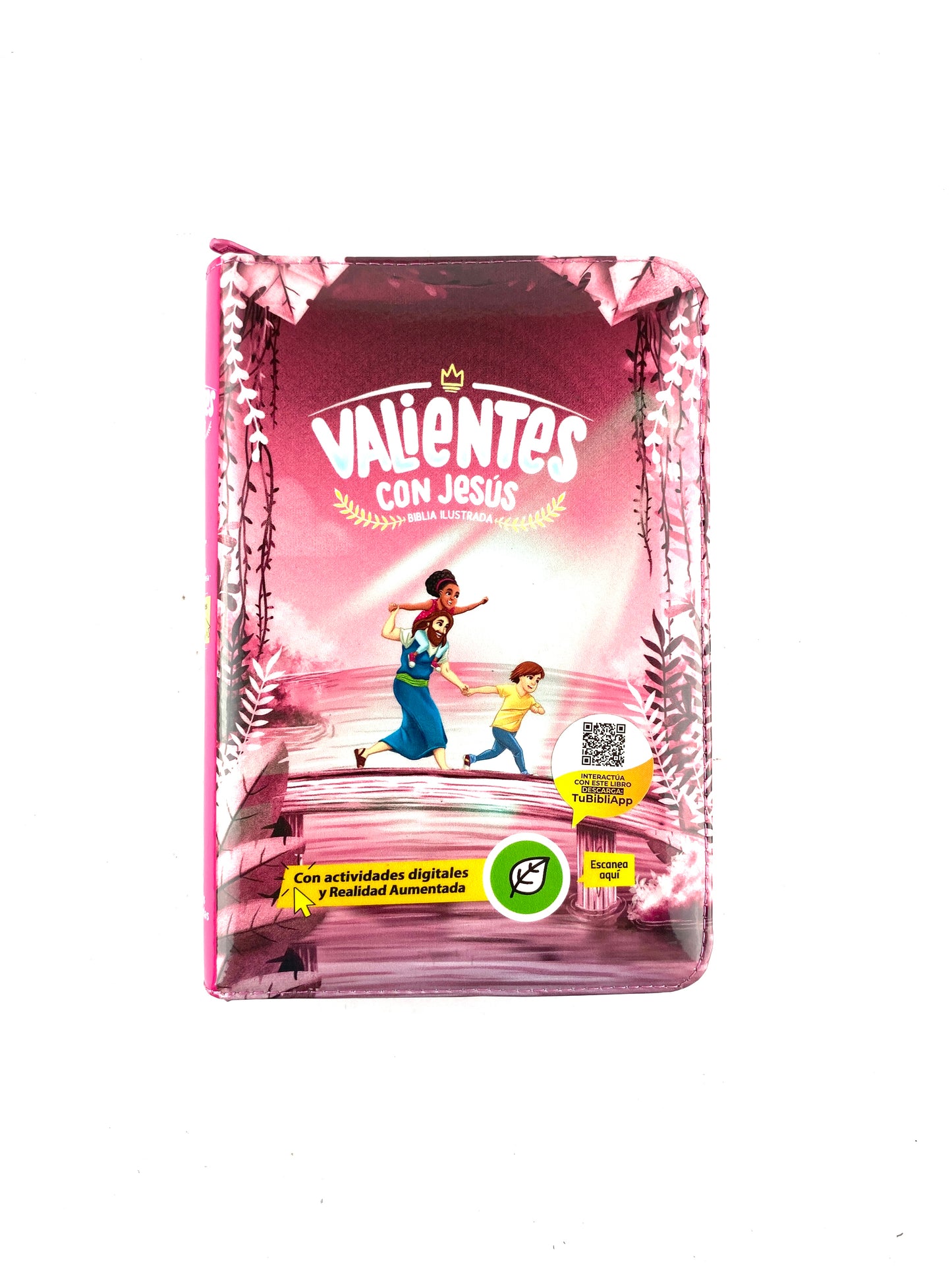 Biblia valientes con Jesús rvr letra grande fucsia