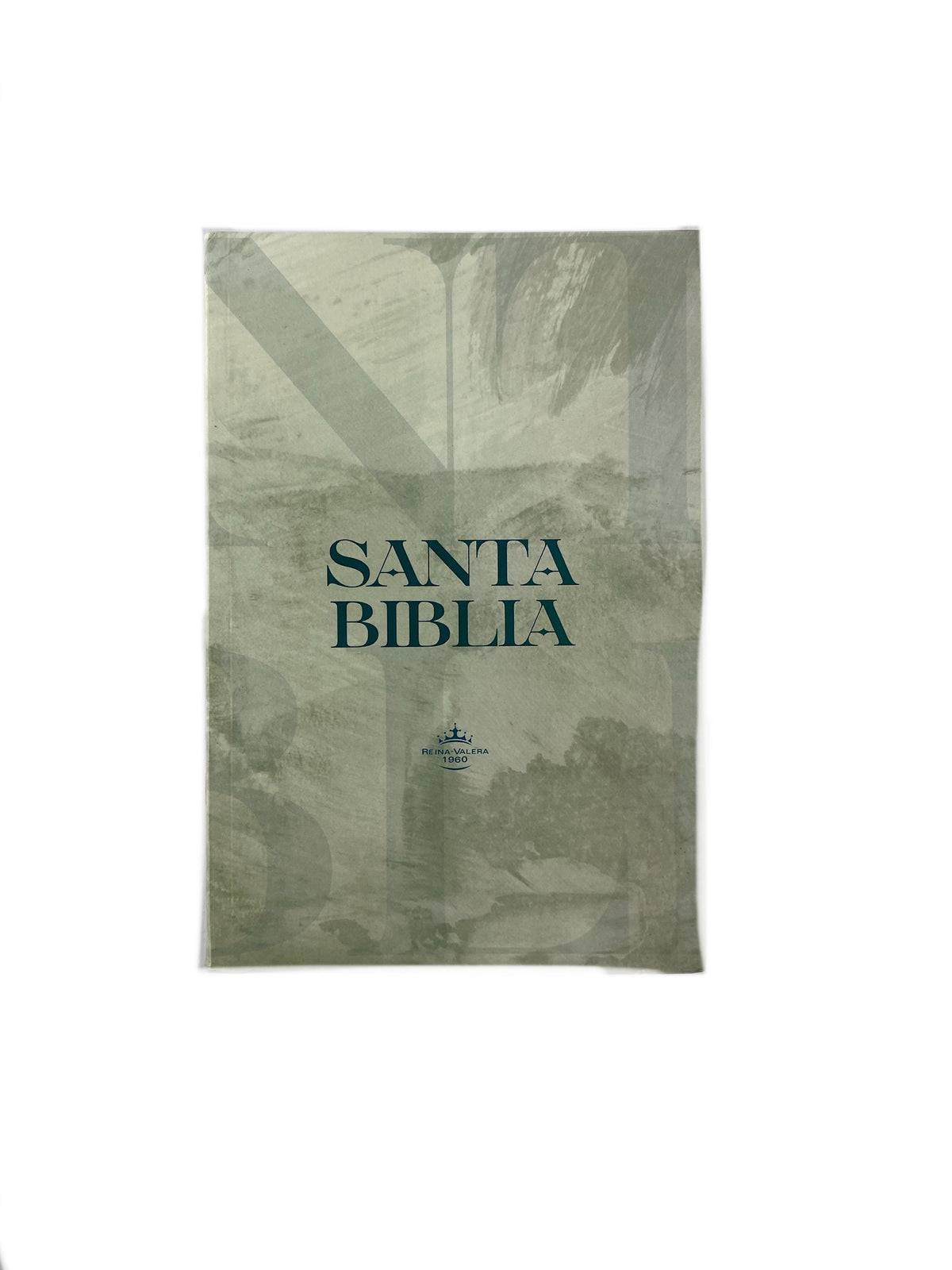 Biblia RVR1960 Blanca con verde Tapa Flexible by Reina Valera 1960