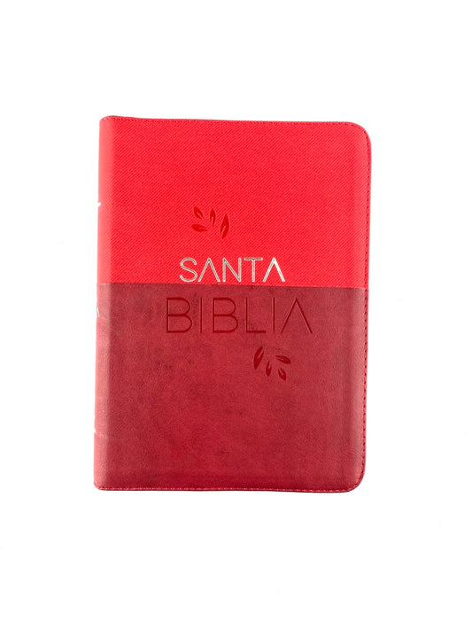 Biblia Letra gigante cereza vinotinto borde blanco con cierre