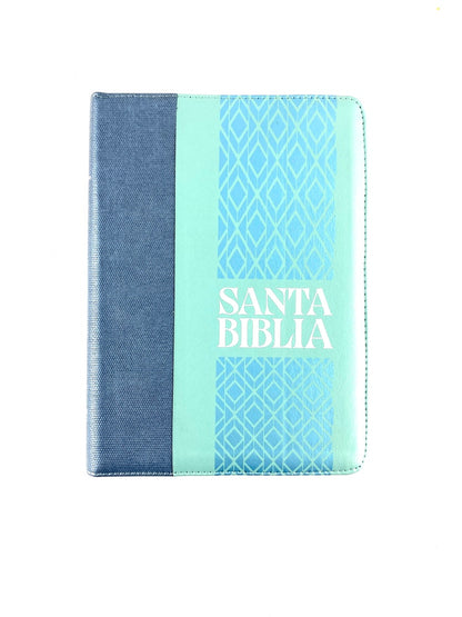 Biblia Letra gigante verde menta borde blanco con cierre