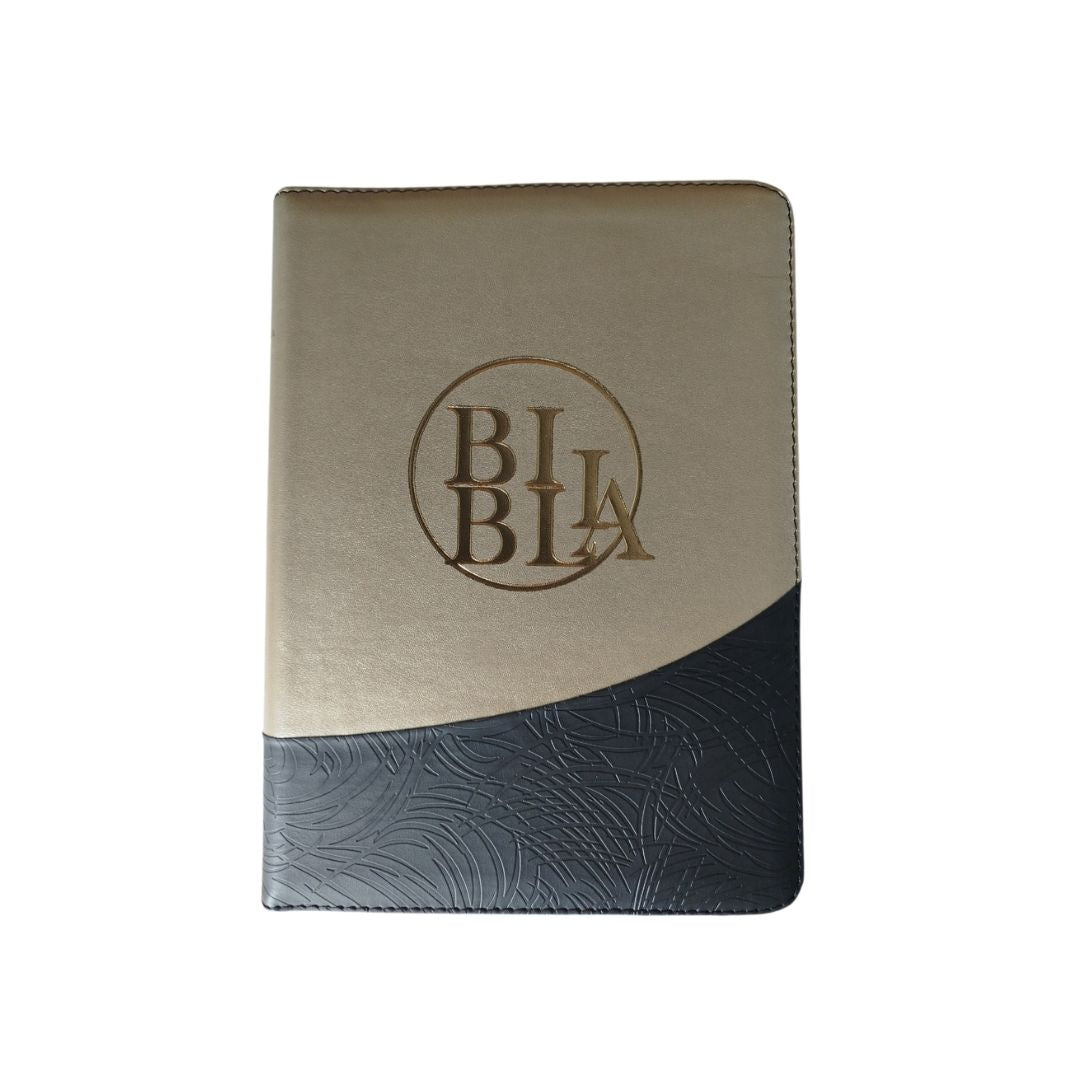 Biblia letra gigante beige negro borde blanco con cierre by Reina Valera 1960