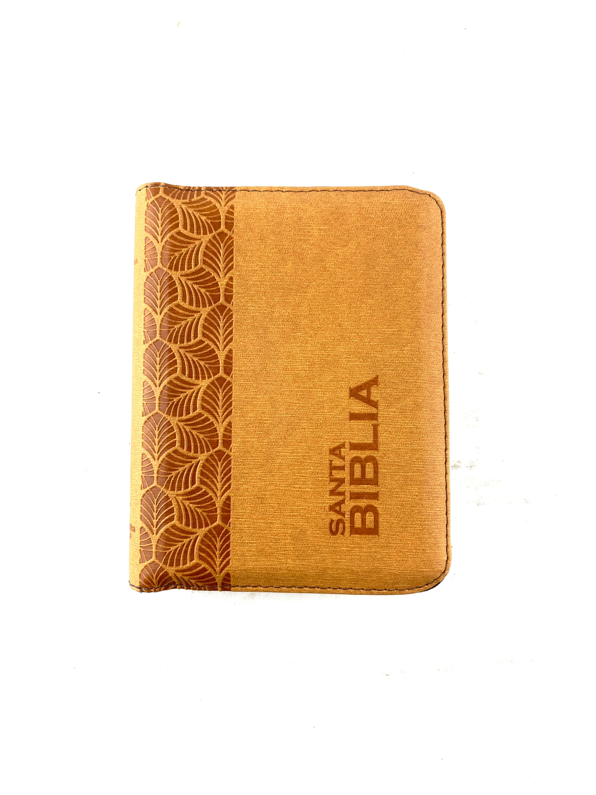 Biblia pequeña café borde blanco by Reina Valera 1960