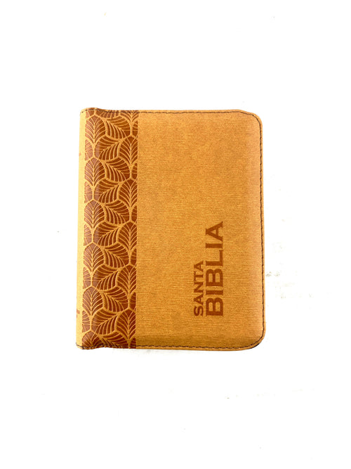 Biblia pequeña café borde blanco by Reina Valera 1960