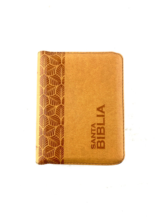 Biblia pequeña café borde blanco by Reina Valera 1960