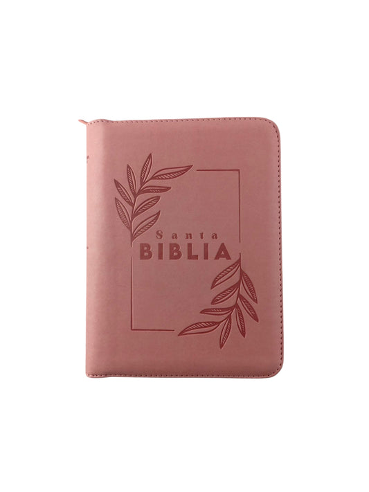 BIiblia rvr 60 rosado borde brillante mediana