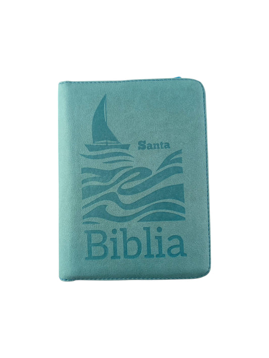 BIiblia rvr 60 agua marina borde brillante mediana