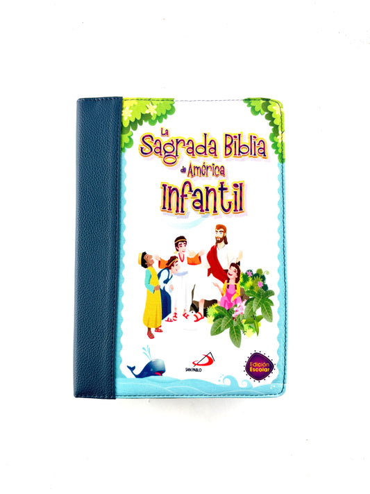 Sagrada biblia de américa infantil estuche azul by Biblia de América