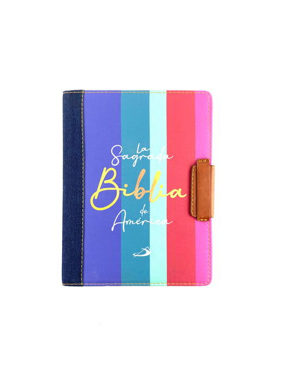 Sagrada biblia de américa franjas de colores de lujo con broche by Varios