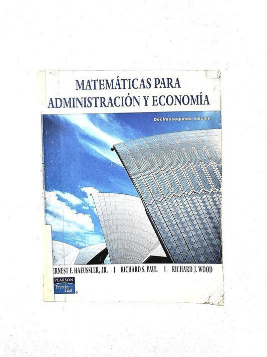 Matemáticas para la administración y economía decimosegunda edición