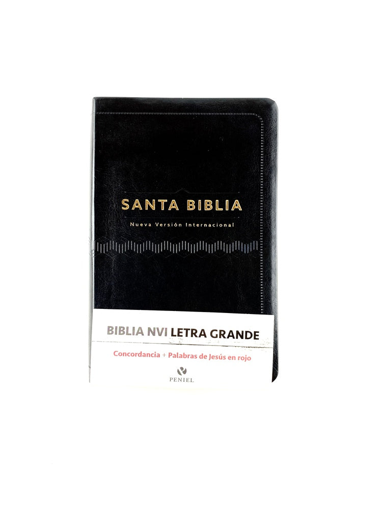 Biblia nvi letra grande cuero italiano negra by Nueva Versión Internacional