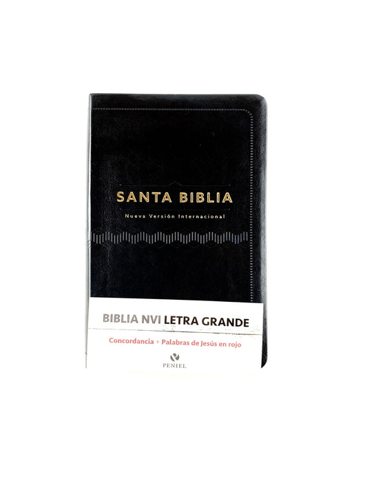 Biblia nvi letra grande cuero italiano negra by Nueva Versión Internacional