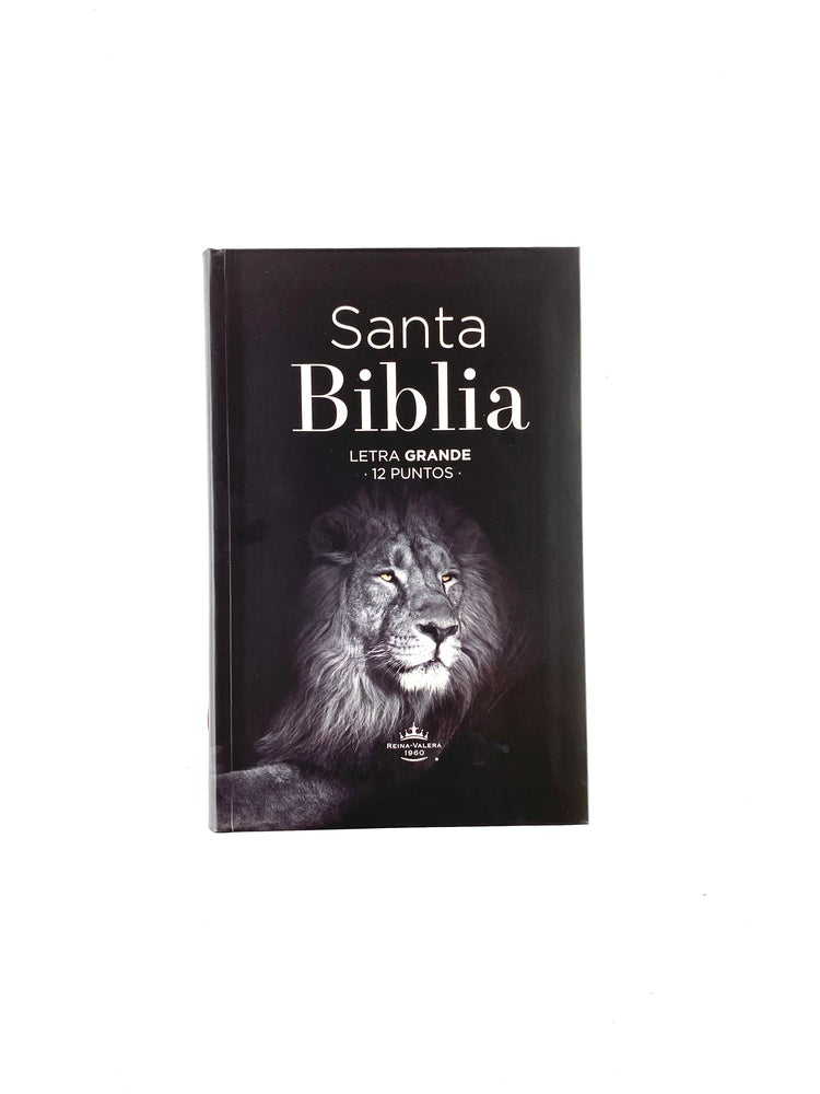 Biblia rvr 1960 letra grande pasta dura grande león borde plateado by Reina Valera 1960