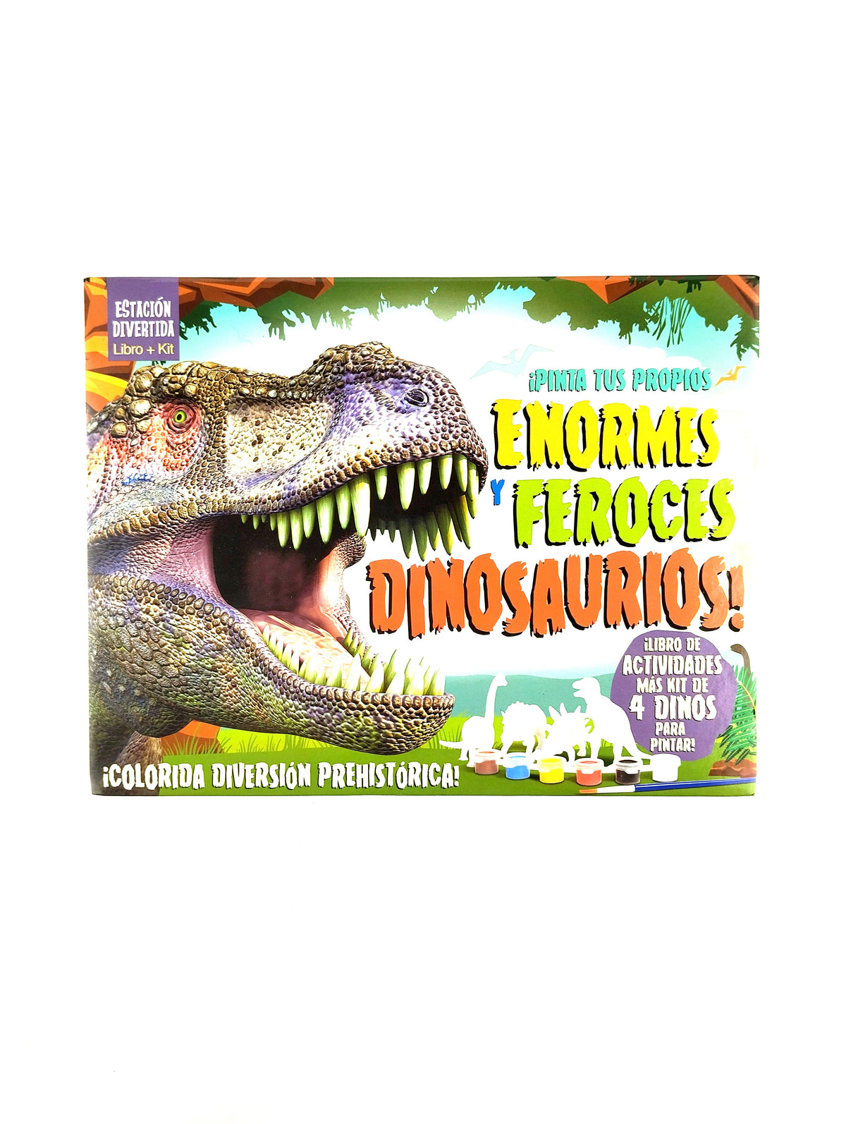 Pinta tus propios enormes y feroces dinosaurios by Varios Autores