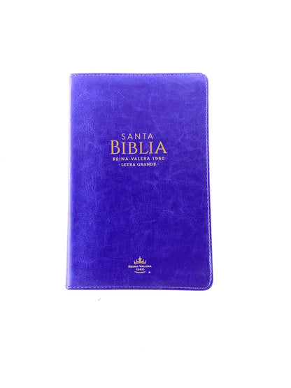 Biblia rvr 1960 clásica morada borde dorado sin cierre