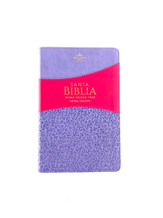 Biblia rvr 1960 clásica bitono lila-fucsia borde dorado sin cierre by Reina Valera 1960