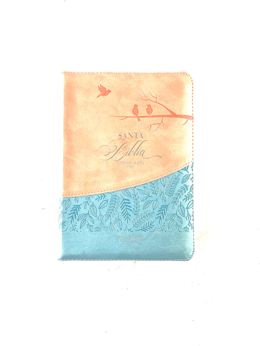 Biblia rvr 1960 duotono rosa-azul letra grande con cierre e índice by Reina Valera 1960