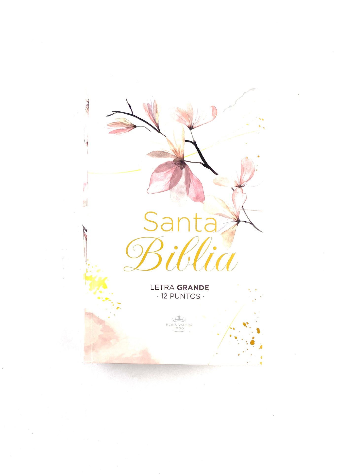 Biblia rvr 1960 letra grande pasta dura flores borde plateado by Reina Valera 1960