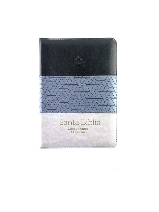 Biblia rvr 1960 tricolor negro-gris letra grande con forro e índice by Reina Valera 1960