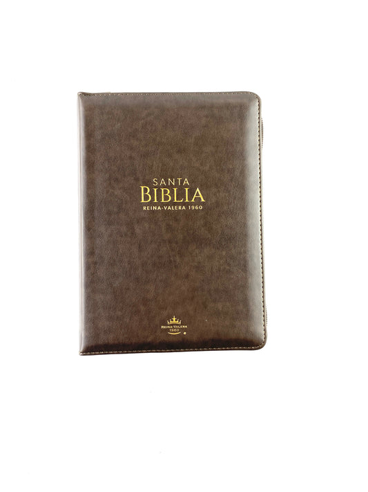 Biblia rvr 1960 café letra grande con forro e índice by Reina Valera 1960