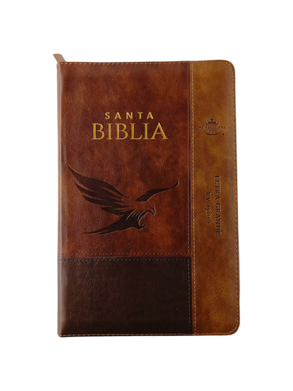 Biblia rvr 1960 tritono miel- cafe- café oscuro letra grande con cierre e índice by Reina Valera 1960