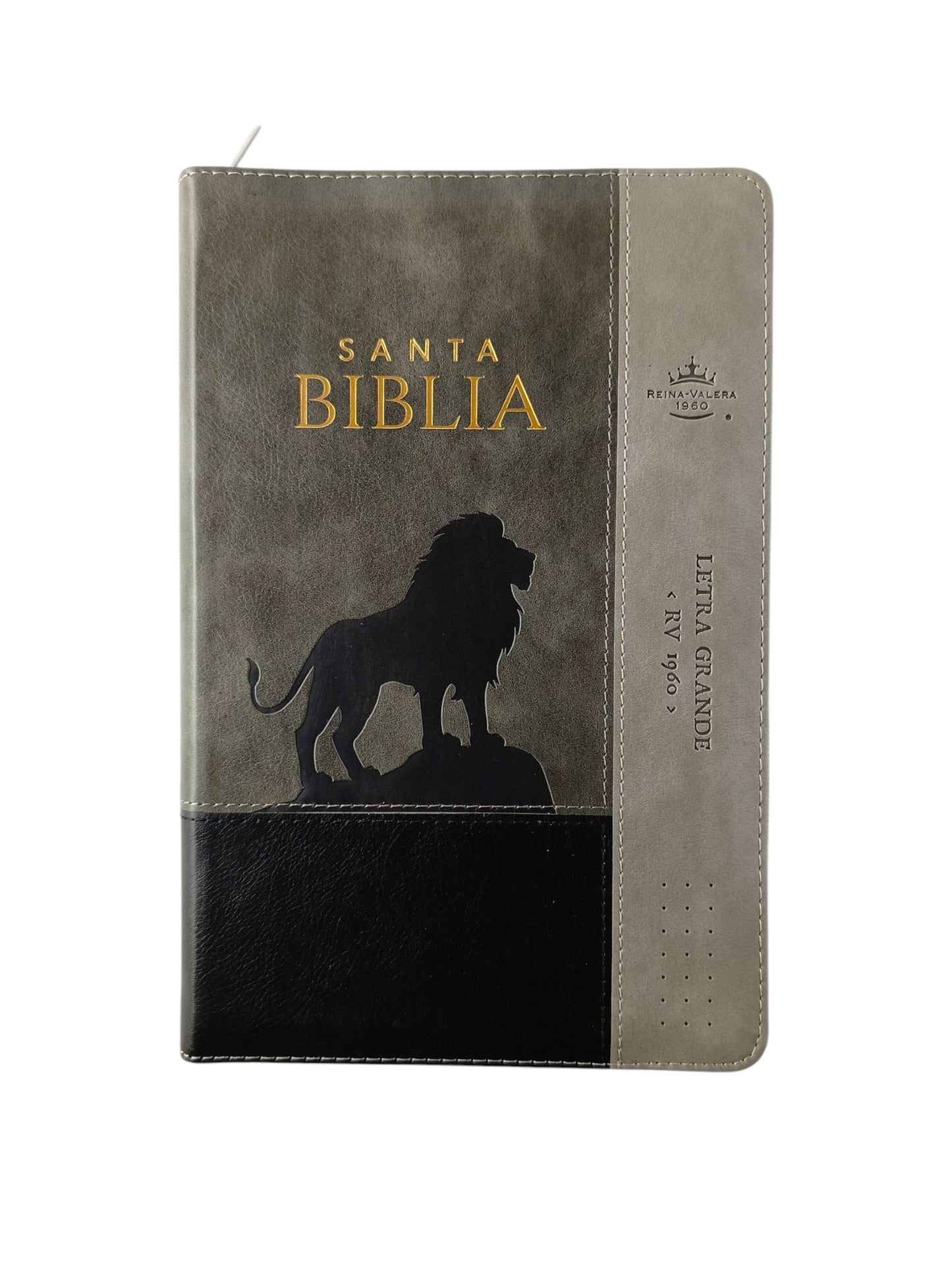 Biblia rvr 1960 bitono negra-gris letra grande con cierre e índice