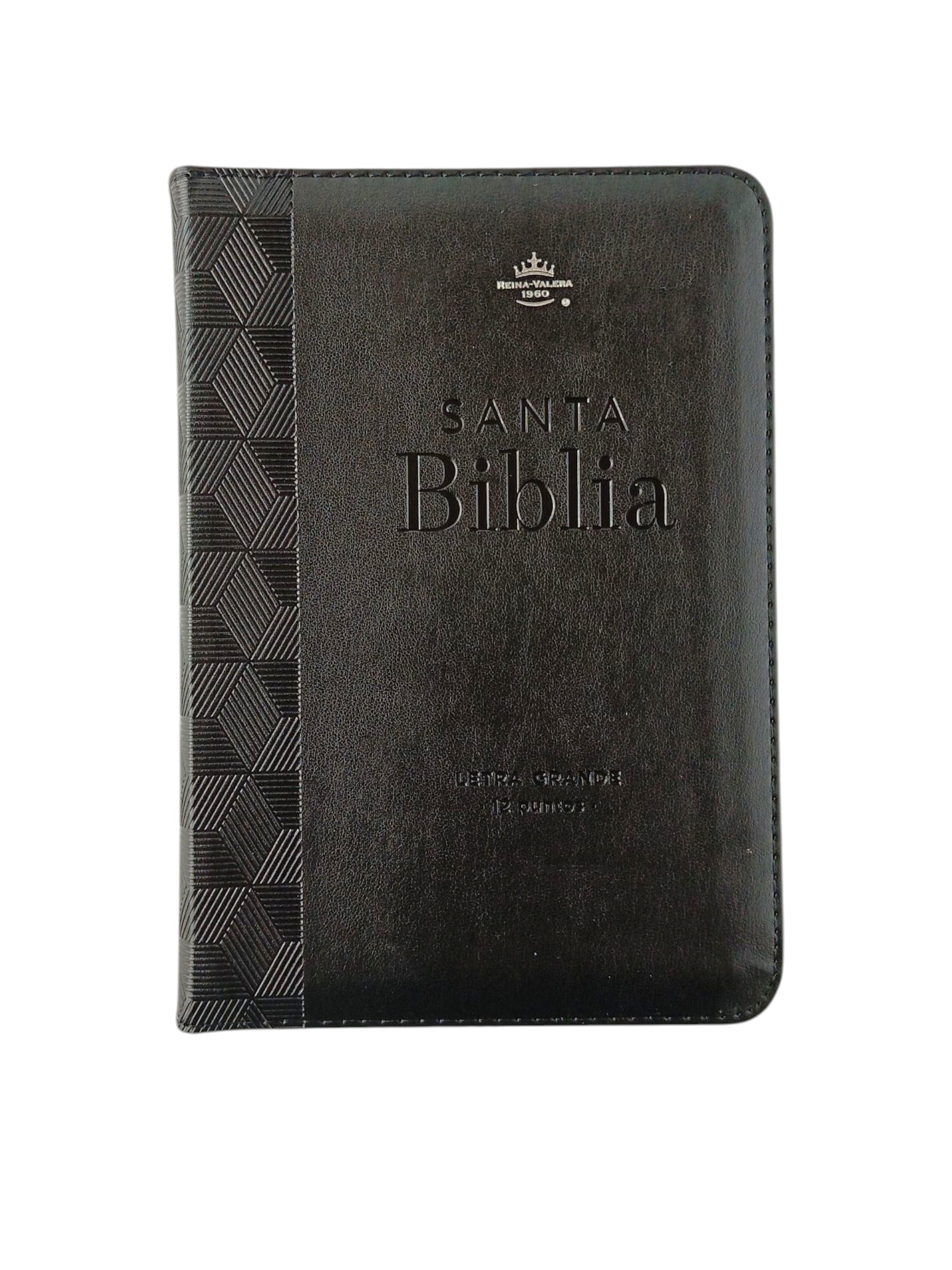 Biblia rvr 1960 negra letra grande con forro borde dorado by Reina Valera 1960