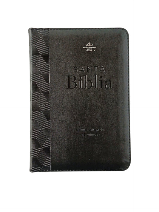 Biblia rvr 1960 negra letra grande con forro borde dorado by Reina Valera 1960