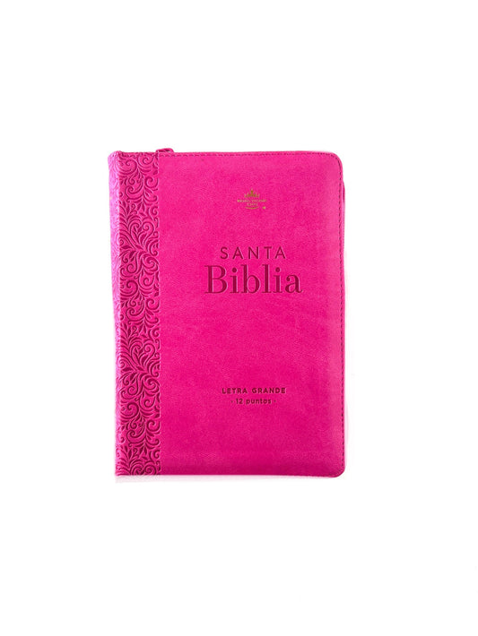 Biblia rvr 1960 fucsia letra grande con cierre - canto dorado by Reina Valera 1960