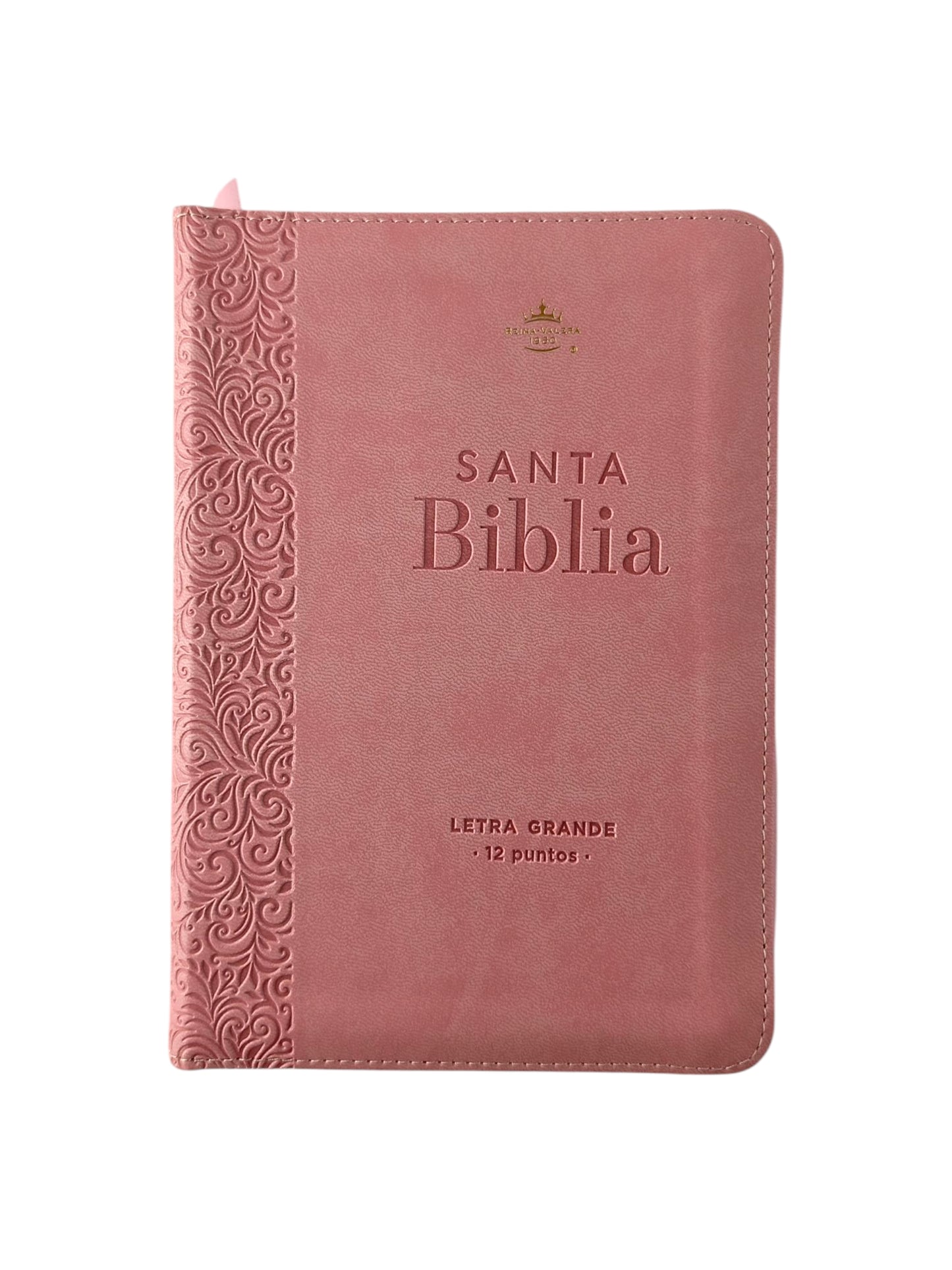 Biblia rvr 1960 rosado letra grande con forro borde dorado by Reina Valera 1960