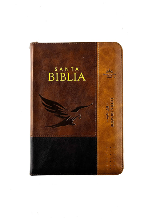 Biblia rvr 1960 tricolor café letra grande con cierre e índice by Reina Valera 1960