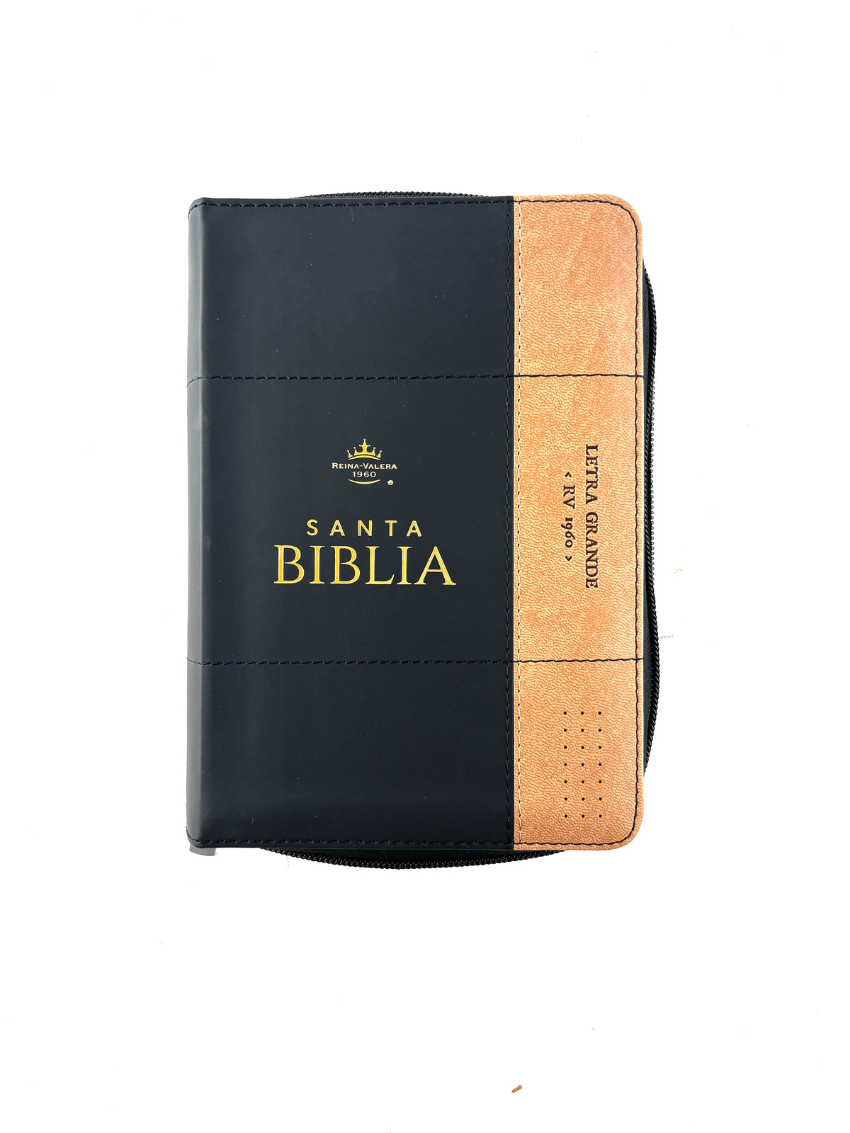 Biblia rvr 1960 bitono negra-café letra grande con cierre e índice by Reina Valera 1960