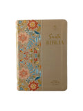 Biblia rvr 1960 letra grande beige flores - canto decorado sin cierre by Reina Valera 1960