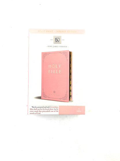 Biblia en ingles holy bible king james version rosada con índice