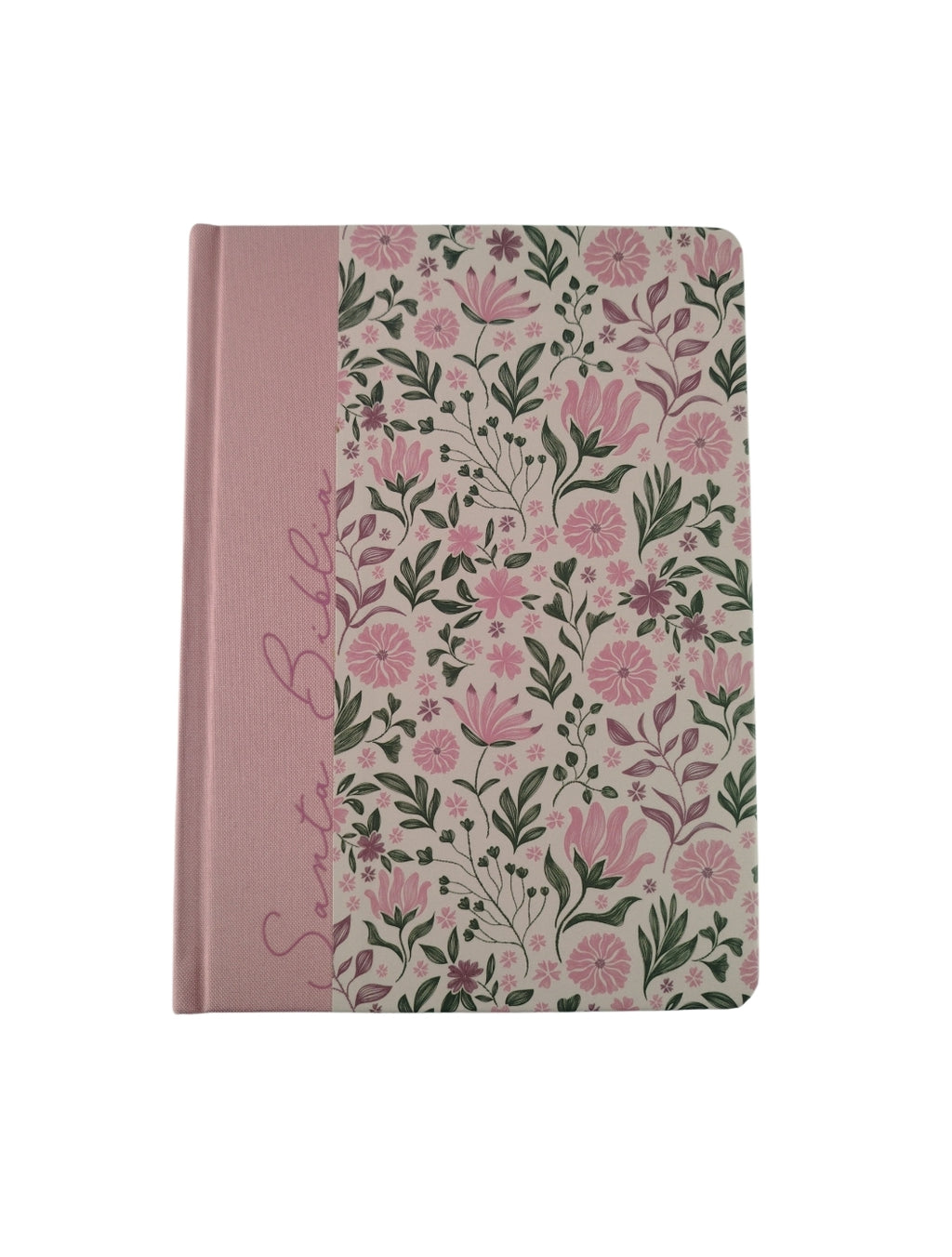 Biblia de Apuntes RVR 1960. Tapa dura, rosada con flores by Cipriano Valera