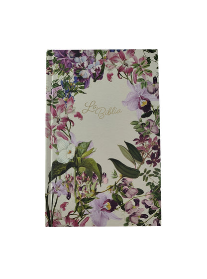 La Biblia Católica: Edición letra grande. Tapa dura, morada con flores by Cipriano Valera