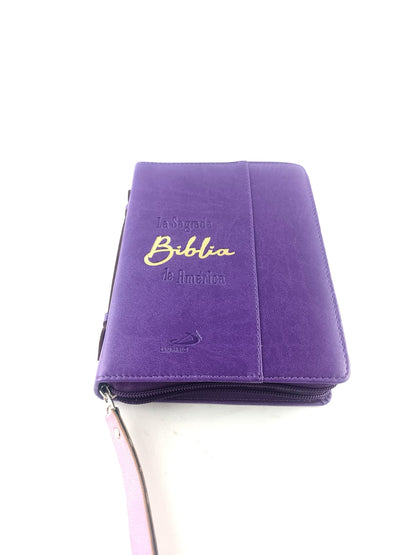 sagrada biblia de américa colección estuche morado