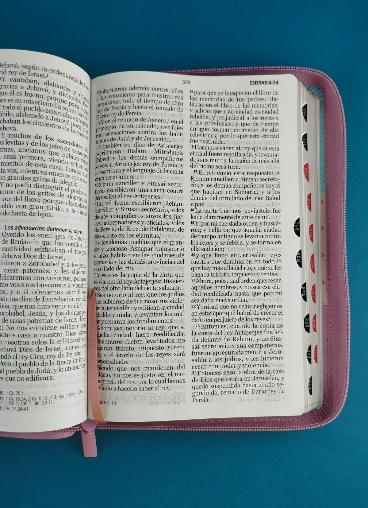 Biblia rvr 1960 tricolor celeste- rosa- lila letra grande con cierre e índice by Reina Valera 1960