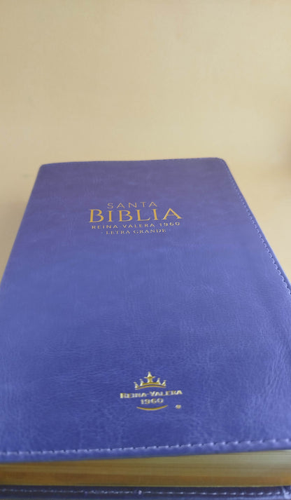 Biblia rvr 1960 clásica morada borde dorado sin cierre