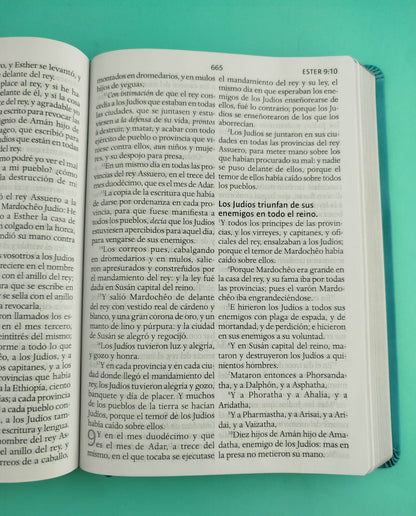 Biblia rvr 1960 letra super gigante aguamarina sin cierre borde plateado by Reina Valera 1960
